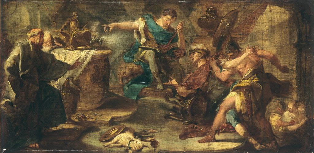103-Traiano cerca di costringere Sant'Eustachio ad adorare la statua di Giove - Louvre, Parigi